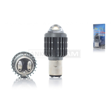 Лампа фари діодна H6 (BA20D) 12V 35/35W 2 діода білий/жовтий лінза "LIPAI"