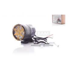 Фара додаткова діодна, кругла, D62, 9‑48V, 9 діодів, алюміній, накладка Yamaha