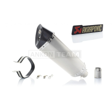 Глушник прямоток #DLJ015 "AKRAPOVIC" (сірий матовий, карбон)