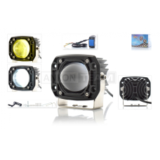 Фара додаткова діодна прямокутна, 80‑65mm, 12‑80V, IP67, біле/жовте світло #LPS‑808