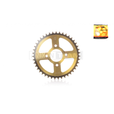 Зірка трансмісії задня 4‑90/64, d58 520‑43T CG250 "KDMOT" (gold/black)