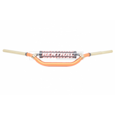 Кермо мото d22‑28‑22, L800, h110 алюміній "RENTHAL" (помаранчевий, Twin Wall) + розпірка, подушка