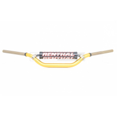 Кермо мото d22‑28‑22, L800, h110 алюміній "RENTHAL" (жовтий, Twin Wall) + розпірка, подушка