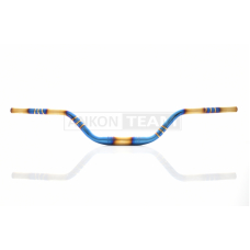 Кермо мото d22‑28‑22, L770, h110 сталеве (#Plasma, синій/золотистий)