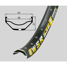 Обід Remerx WSR RX 2038, 27,5'', 584x38, 32 отв., AV, пістонований, чорний анодований, E-Bike