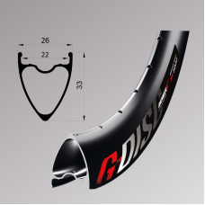 Обід Remerx G-DISC RX 5022, 28'', 622x22, 32 отв., FV, чорний анодований, E-Bike, безкамерний