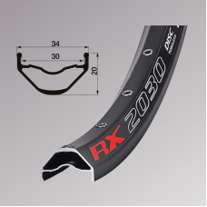 Обід Remerx ENDURO PLUS RX 2030, 29, 622x30, 28 отв, FV, пістонований, чорний анод., E-Bike, безкам.