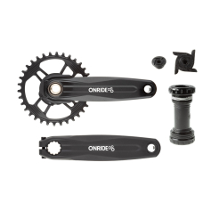 Комплект шатунів ONRIDE Solo Pro 1230, під Hollowtech, 170 мм, 34Т, на 12/11 шв., з кареткою, чорний