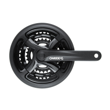 Комплект шатунів ONRIDE Trio 840P, квадрат, 175 мм, 48-38-28Т, 8/7/6 шв., чорний (конверт)